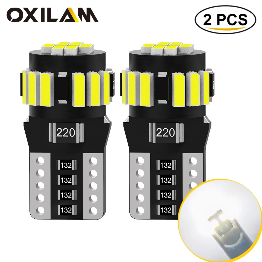 

OXILAM 2 шт. T10 Светодиодная лампа Canbus 4014smd ультра яркий автомобильный внутренсветильник свет лампа багажника W5W светодиодное боковое зеркало Освещение номерного знака