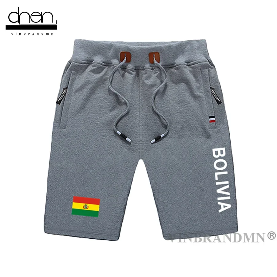 Bolivia Bolivian мужские шорты пляжные для тренировок с флагом и карманом на молнии