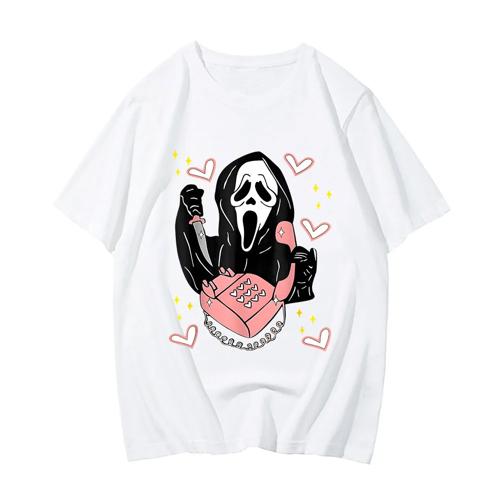 

Scream VI Ghostface Make Telephone Call T-shirts MEN Fashion Handsome T Shirts 100% Cotton Tshirts Spring and Summer High Street