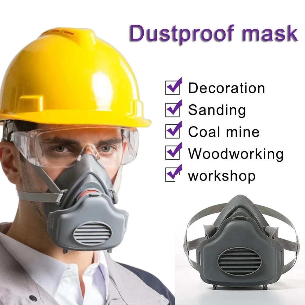 

3700 Half Face Gas Mask Respiratory Dust-proof High Efficiency Filters Protective Industrial Anti PM2.5 Respirator Dust Mask