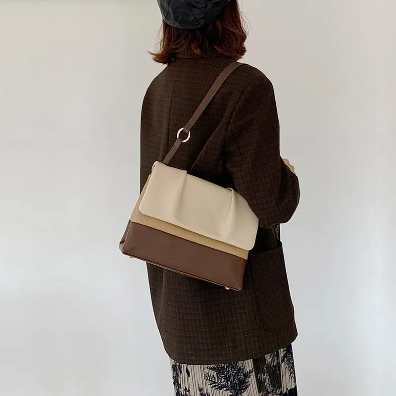 2023 New Fashion Casual Panelled Small Square Bags High Quality Shoulder Messenger Bags Luxury Fashiom Women Purse And Handbags