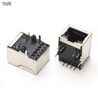 yuxi 1pcs rj45 femlae socket with led light hr911105a hy911105a network jack connector right angle filter interface