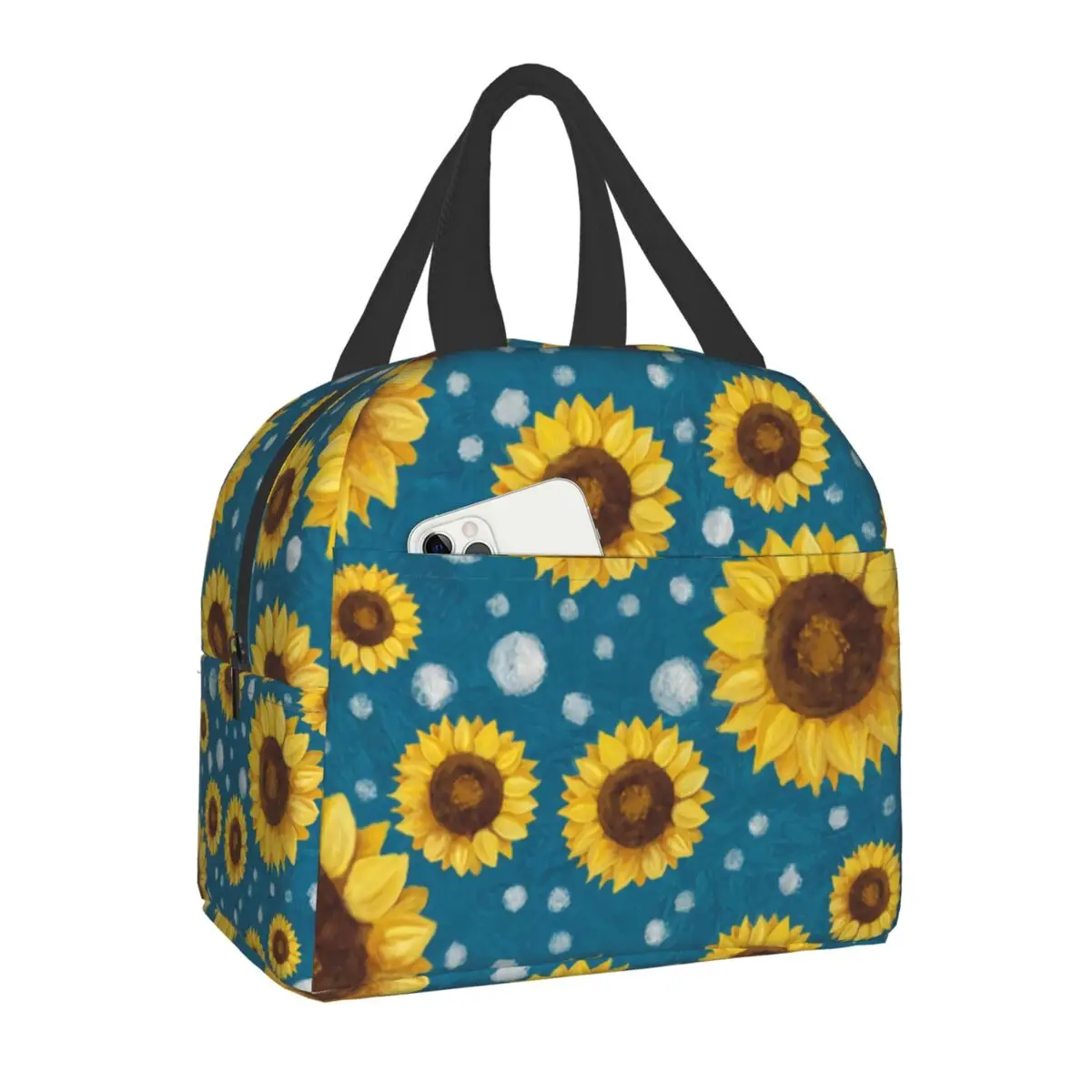 

Fashion Sunflower Flower Thermal Insulated Lunch Bag Women Floral Lunch Tote for Kids School Children Multifunction Food Box