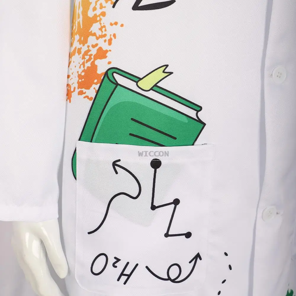 

Костюм на Хэллоуин, ума, научный, искусственный парик, белый унисекс, фотокарнавальный реквизит для выступлений на сцене