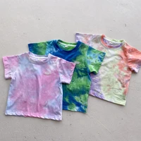 2022 new fashion casual cotton tie dye printing childrens t shirt bottoming shirt boys clothes girls clothes baby girls t shirt