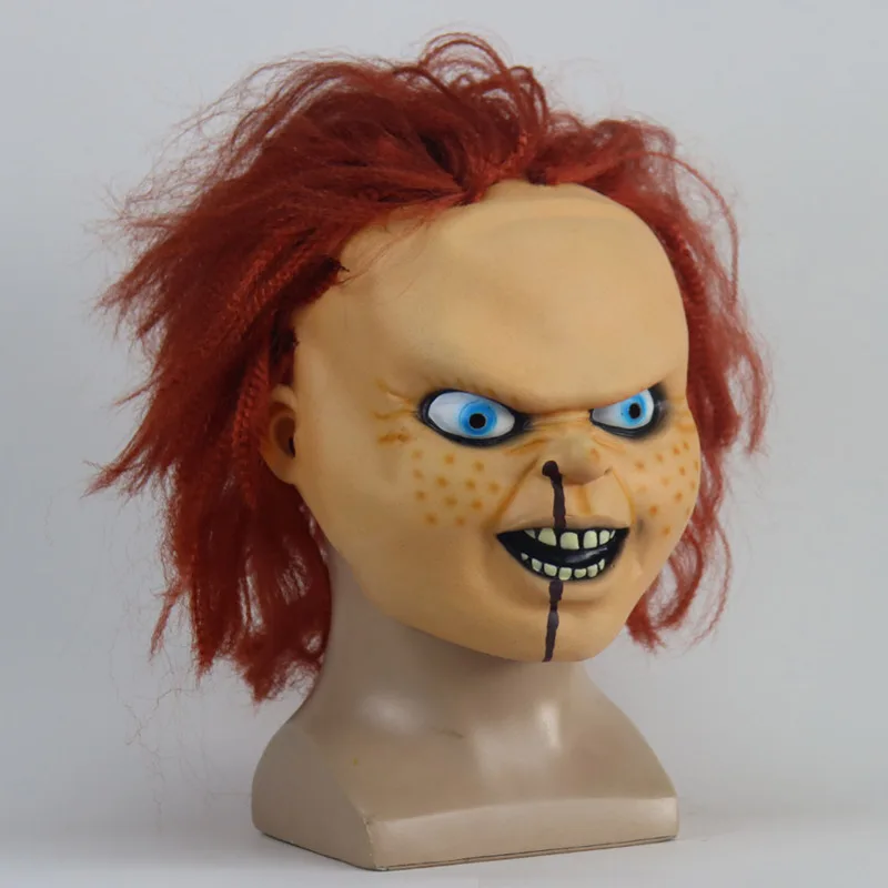 

2022 Halloween Chuckys Mask Devil Killer Chuckys Doll Masques Horror Latex Devil Mask with Wig Halloween Cosplay Props