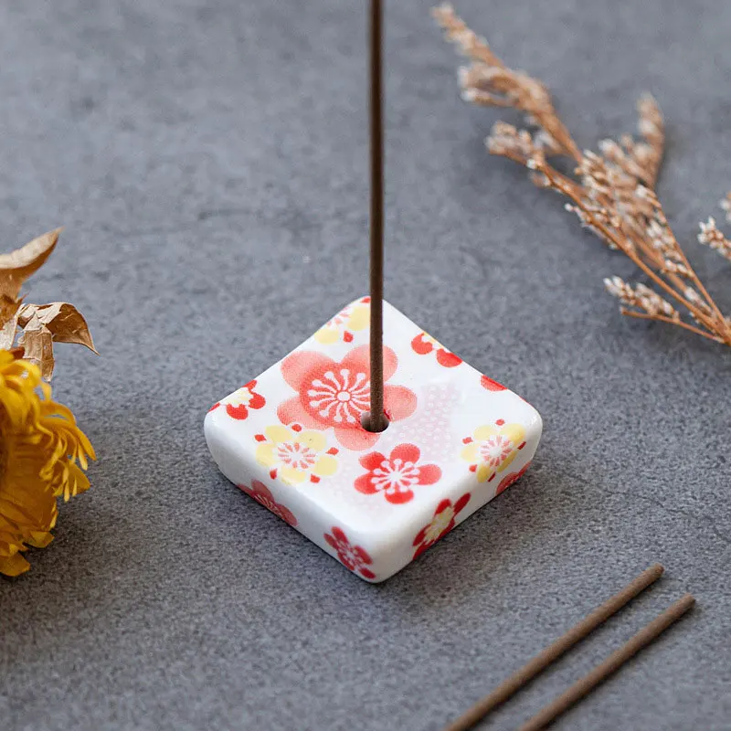 

Lotus Square Incense Stick Incense Burner Ceramic Incense Burner Stick Holder Ash Catcher Plate With Holes 2022 Gift