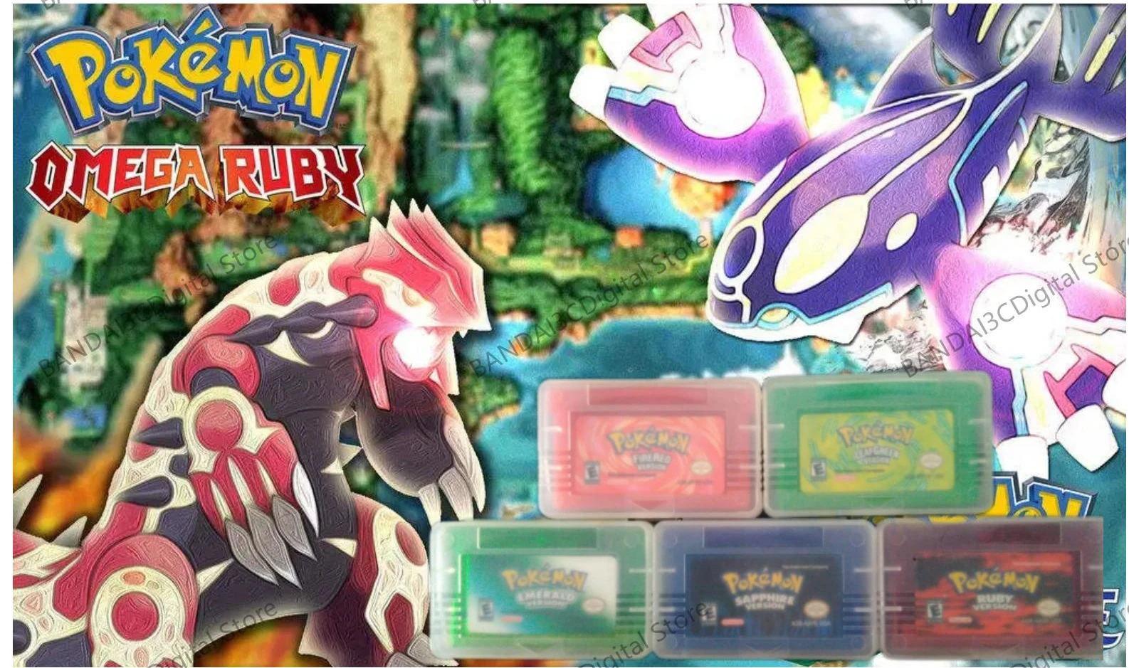 

NDSL GB GBC GBM GBA SP Game Card 5 Classic Hot Selling Pokemon Leaf Green Ruby Sapphire Emerald games card