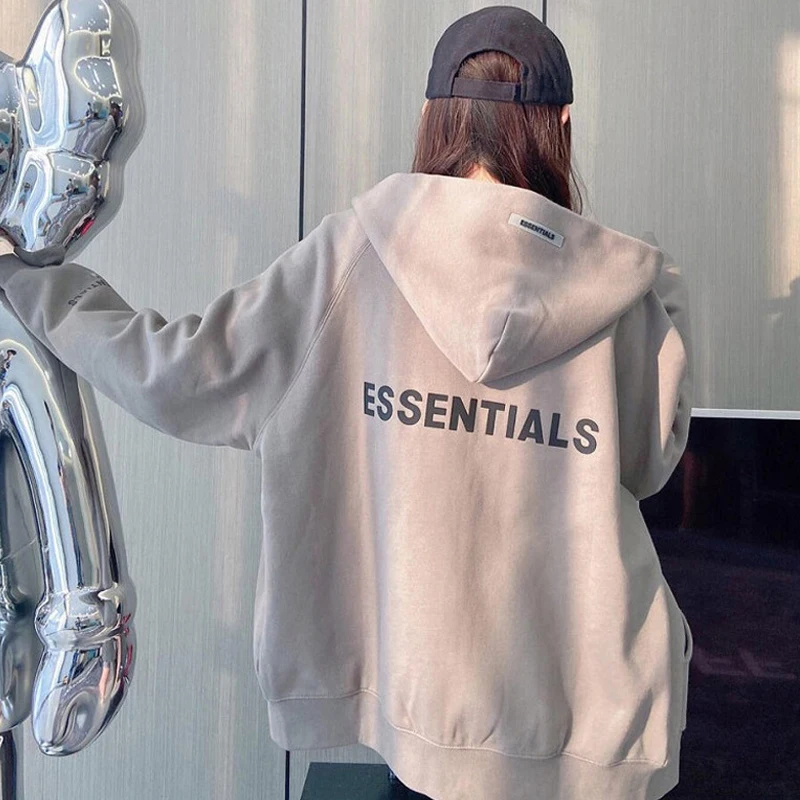 

Zipper Hoodies Cardigan with Tag Men Cotton Casual Vintage Streetwear Reflective Letter Sweatshirts Women Couple Tops
