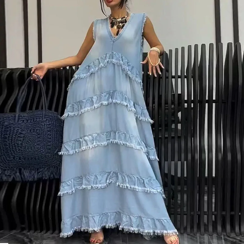 Новое сексуальное свободное платье-майка без рукавов в стиле пэчворк летние