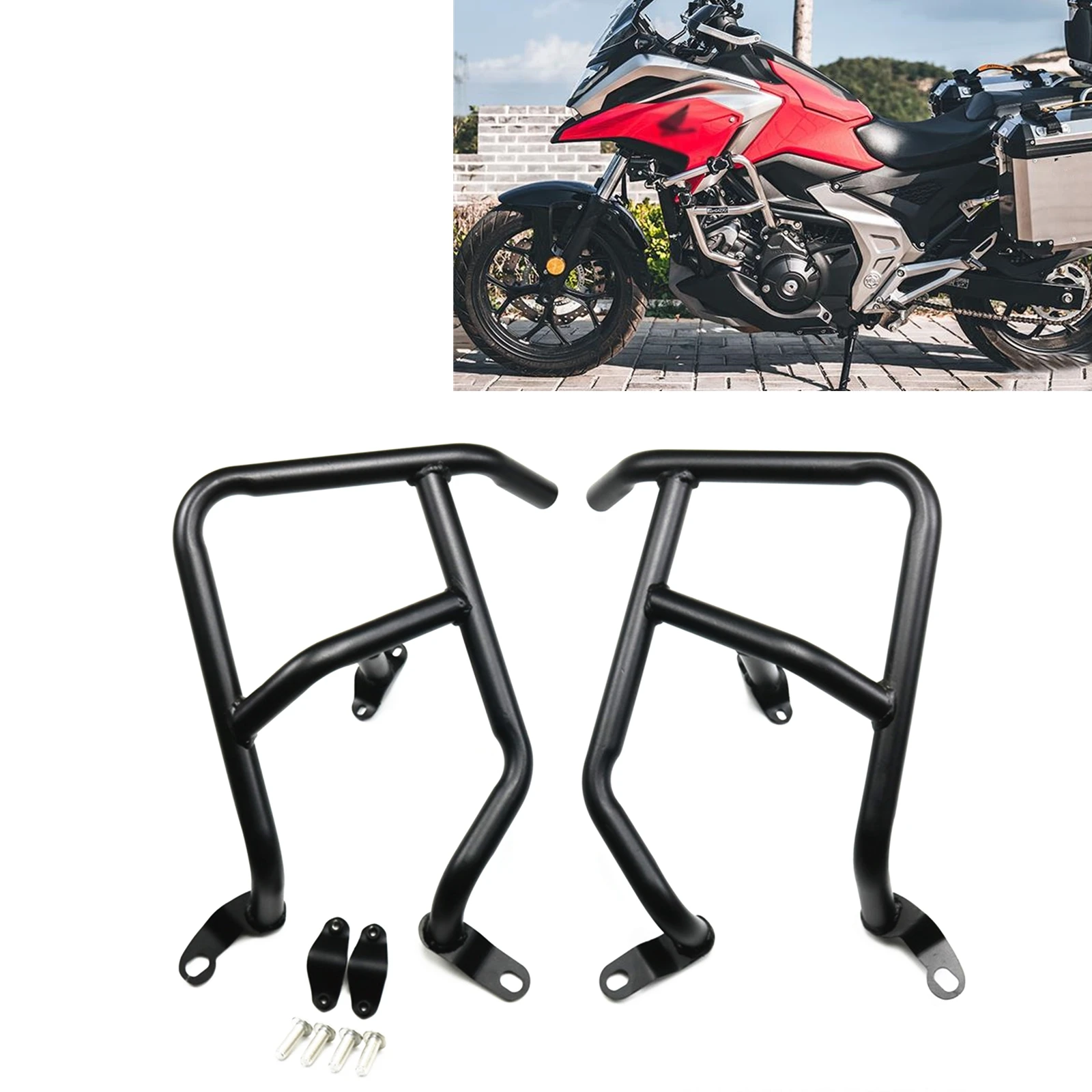 

Carbon Steel Motorcycle Engine Bracket Motorbike Guard Crash Bar W/ Screws For Honda NC750X 2021