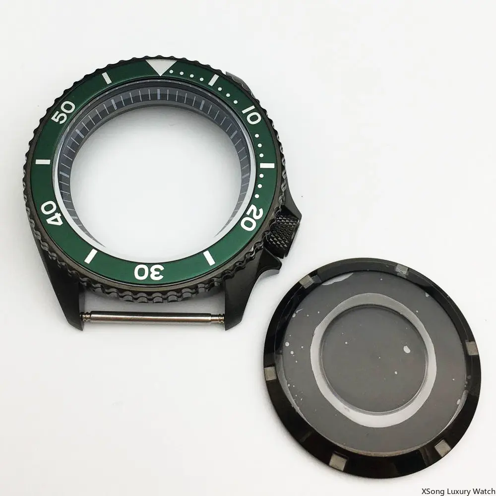 42mm fine SKX007 Cases Watch Case Men's Mechanical Watch Stainless Steel Cases Parts Sapphire Glass Fit nh35a nh36a Movement