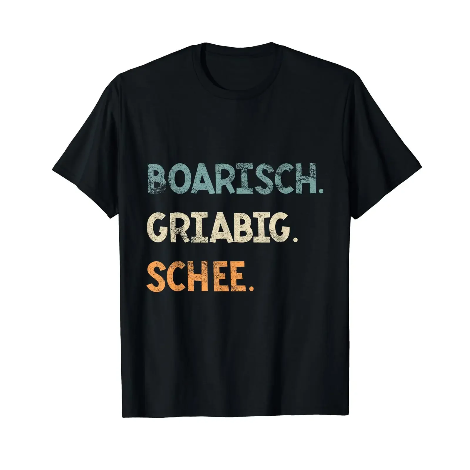 Фото Футболка Boarisch Griabig Schee с баварским слоганом, винтажная, с эффектом потертости, унисекс, универсальная, мужская, в стиле стритвир, мягкая, модная, слегка эластичная. №1