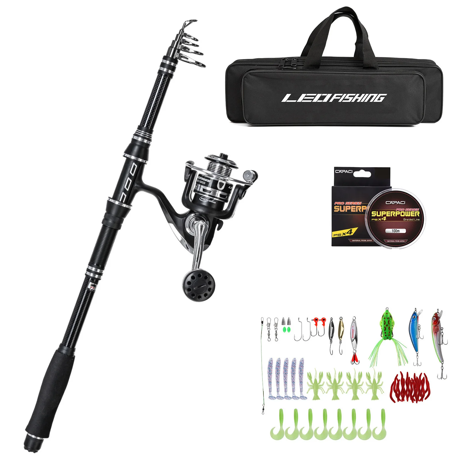 

Набор рыболовных комбо, телескопическое кастинговое удилище с ручкой из ЭВА, комплект удилищ из углеродного волокна, аксессуары для морско...