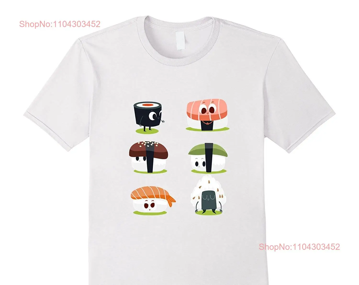Футболка с сушими японский пищевой ролл комплект длинными или короткими