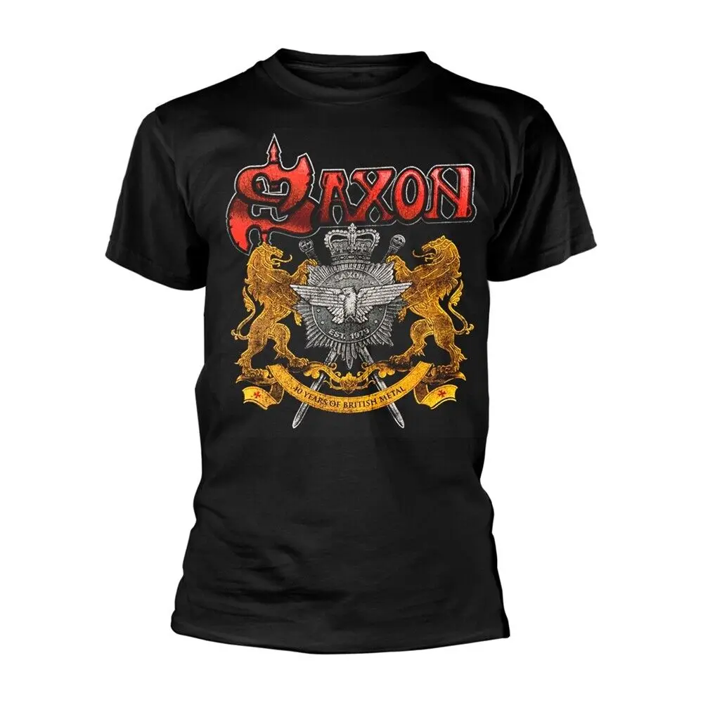 Черная футболка SAXON 40 лет большой размер
