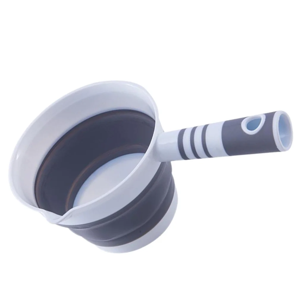 

Foldable Baby Bathtub water Ladle Foldable Silicone Scoop Cup Bathing Kitchen Ladles Bathroom Hair Washing Scoop Grey