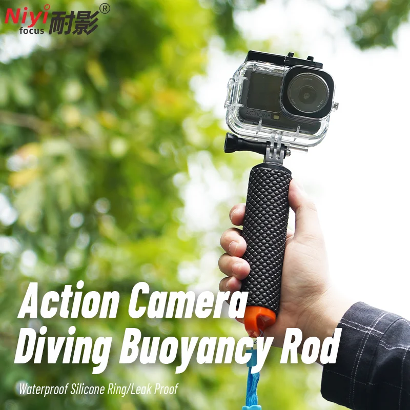 Фото Водонепроницаемый плавающий держатель для DJI Osmo Action 3 4 5pro 6 / GoPro: Противоскользящая плавучая рукоятка с ремешком-фиксатором от потери №2