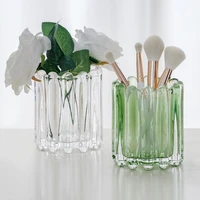 glass jewelry cosmetic storage tank crystal column pen holder desktop delicate comb toothpaste storage cylinder cotton swab box