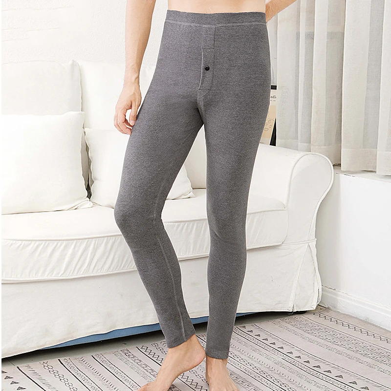 Autumn Thermal Underwear Men Long Johns Winter Warm Thicken Elastic Thermo Underwear Leggings Mens High Waist Thermal Bottoms