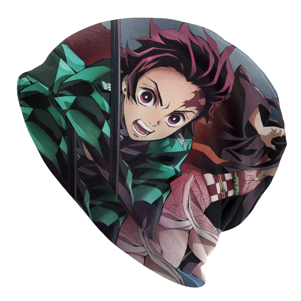 

Demon Slayer Caps Kimetsu No Yaiba Anime Goth Men Women Outdoor Skullies Beanies Hats Summer Warm Dual-use Bonnet Knitting Hats