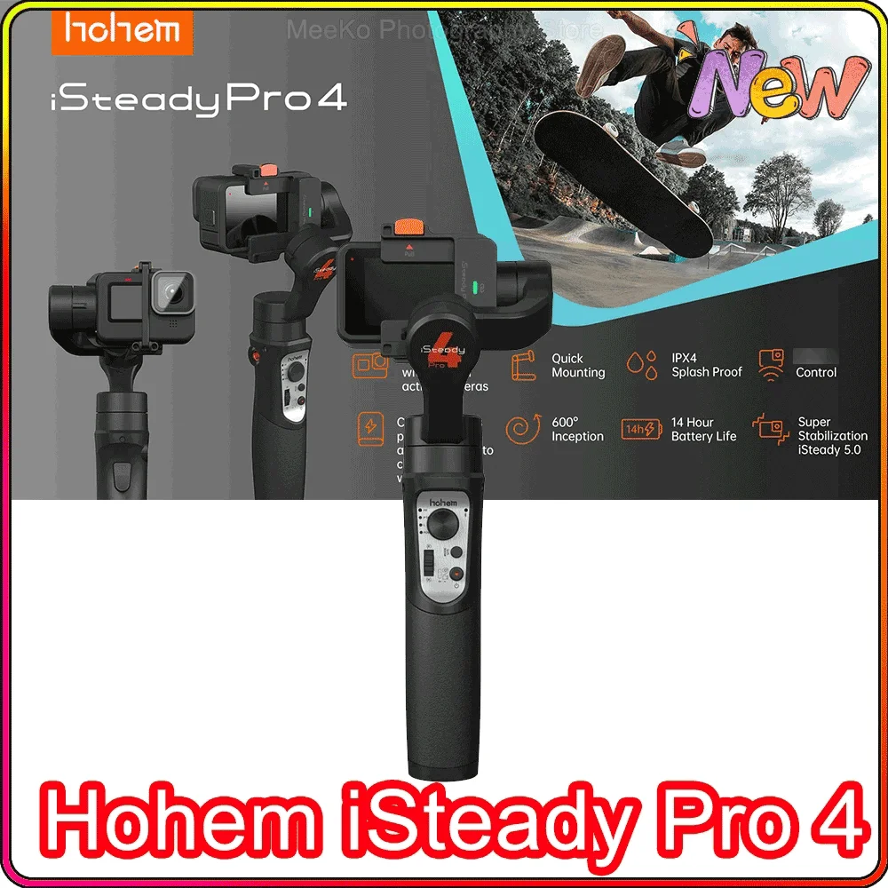 

Экшн-камера Hohem iSteady Pro 4 Gimbal 3-осевой Ручной Стабилизатор для GoPro 11/10/9/8/7 Insta360 One R DJI OSMO Action Новинка