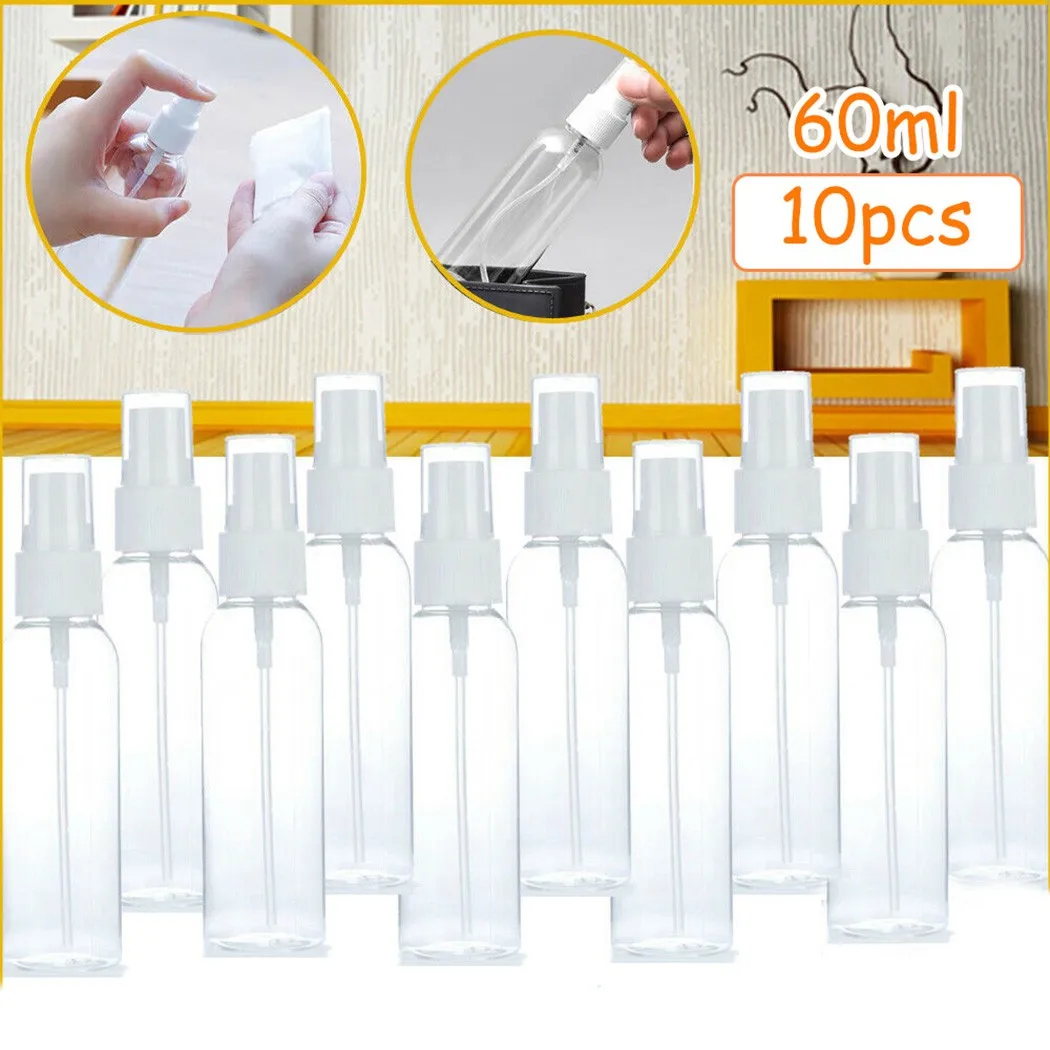 

10PCS Spray Bottle 60ml Empty Vial Refillable Mist Pump Perfume Essential Oil Atomizer For Perfume Essential Oil Atomizer Travel