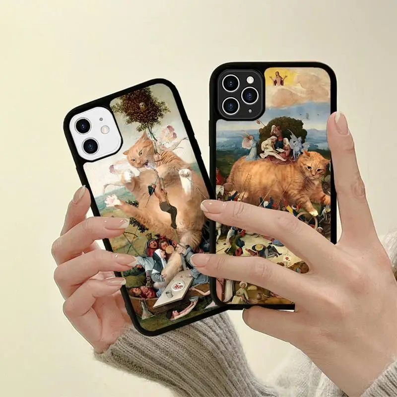 

Hieronymus Bosch Art Painting Phone Case Silicone PC+TPU Case for iPhone 11 12 13 Pro Max 8 7 6 Plus X SE XR Hard Fundas