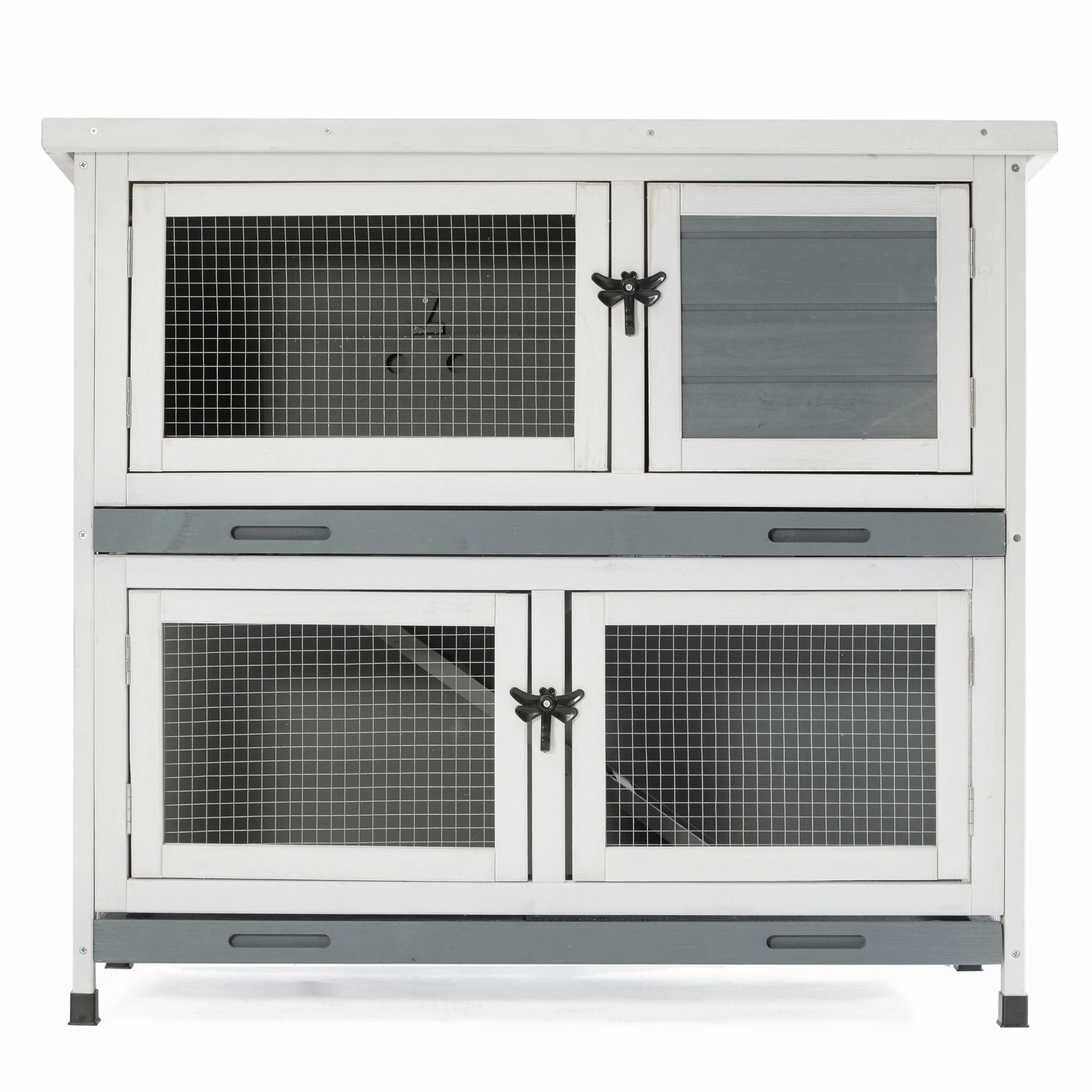 Двухслойный деревянный семейный домик для домашних животных кролик питомцев