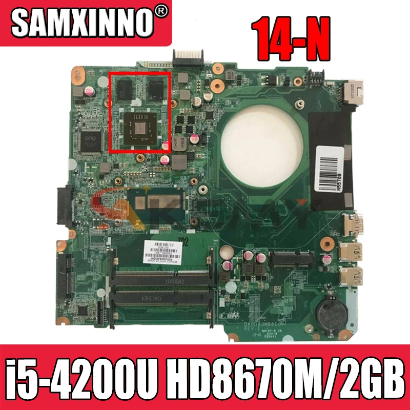 

Материнская плата для ноутбука HP 14-N 756192-501 757158-501 с HD 8670M/2GB GPU i5-4200U CPU DA0U83MB6E0 MB 100% протестирована Быстрая доставка