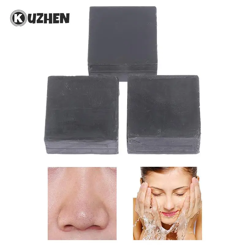 

100g Handmade Bamboo Charcoal Soap Deep Face Cleansing Skin Whitening Blackhead Remover Oil Control Acne Treatment Shrink Pores