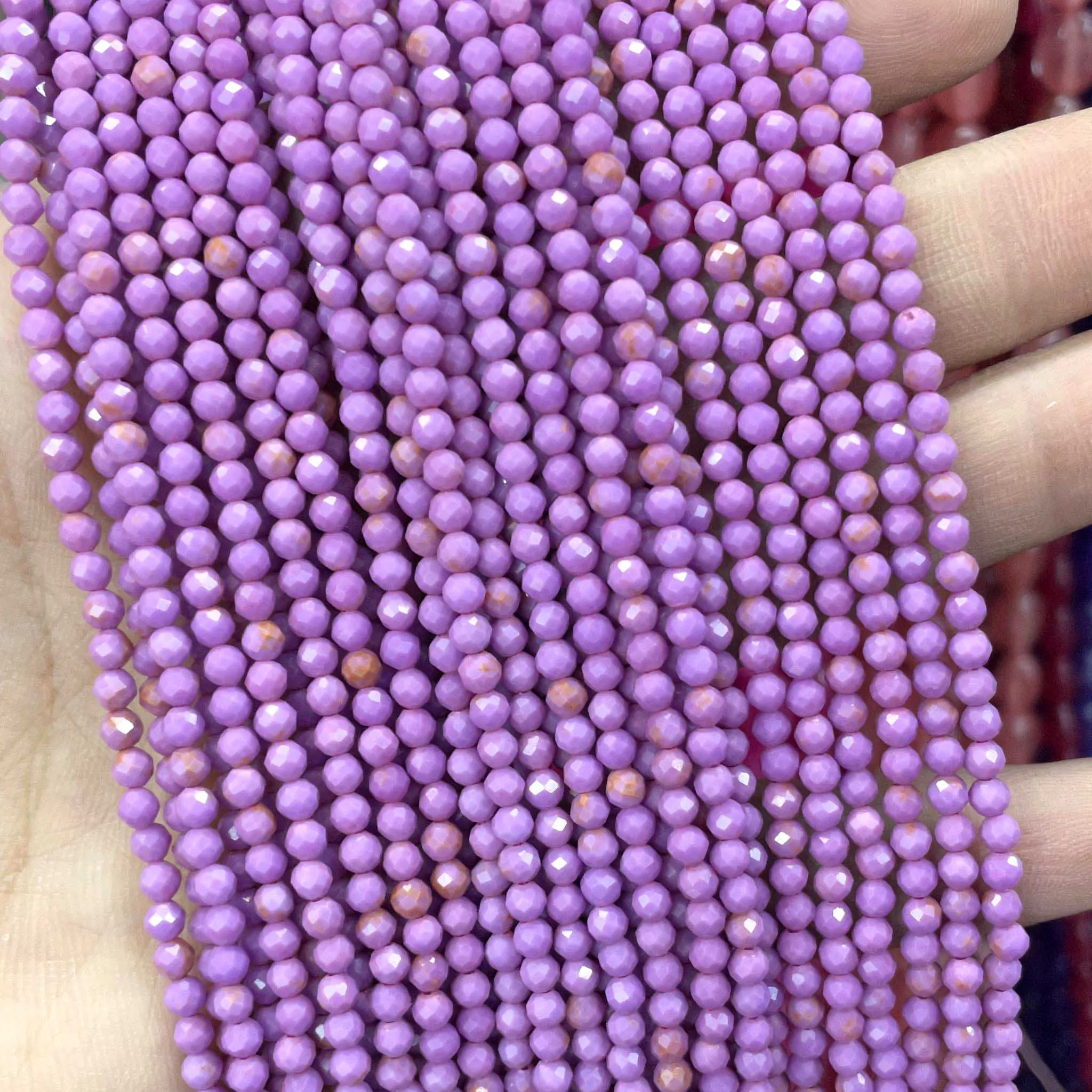 Граненый фиолетовый камень 2 3 4 мм Круглый минеральный из слюды для изготовления