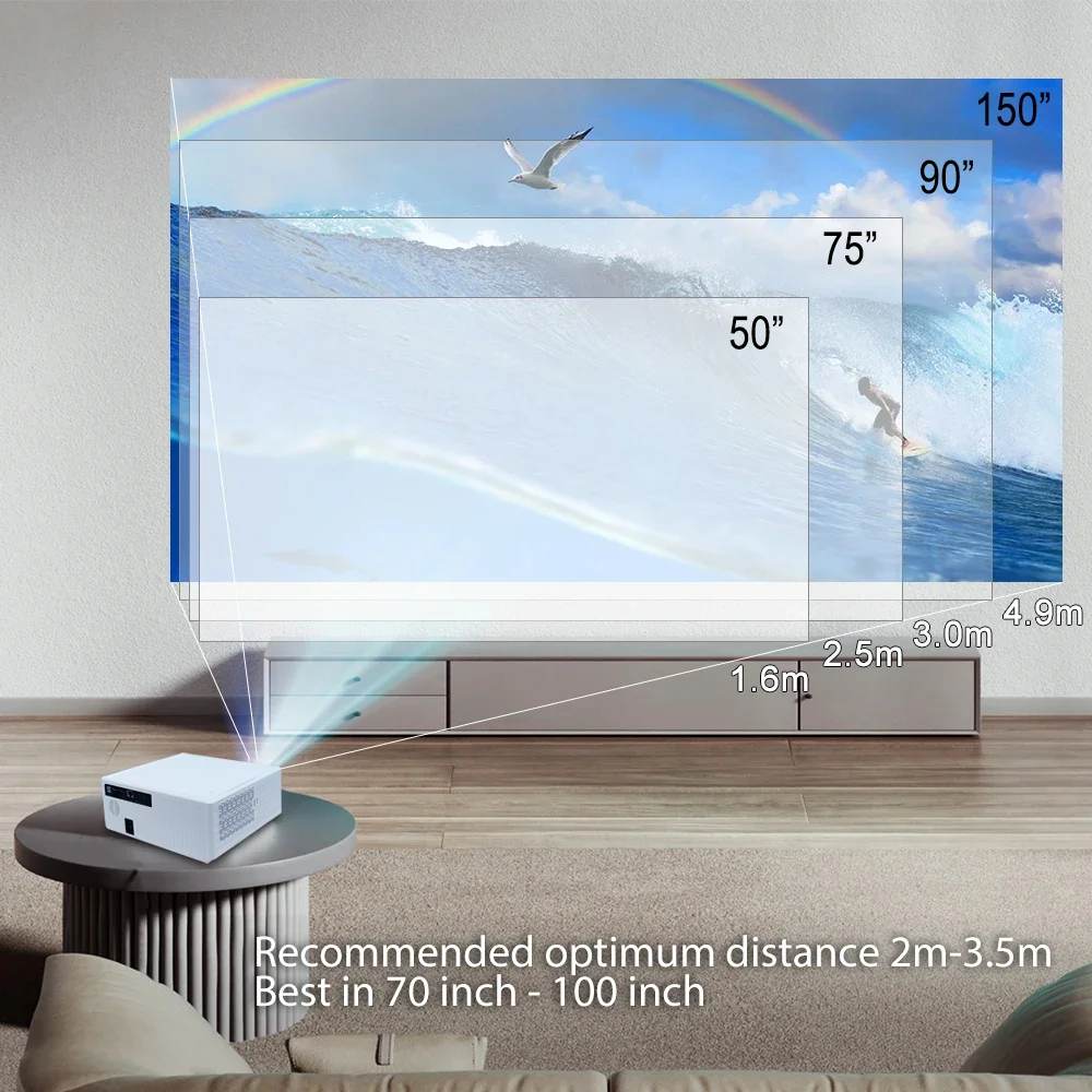 Everycom E700 2k Max Проектор 3 + 32G WIFI Full HD Android 12 Видео 4K