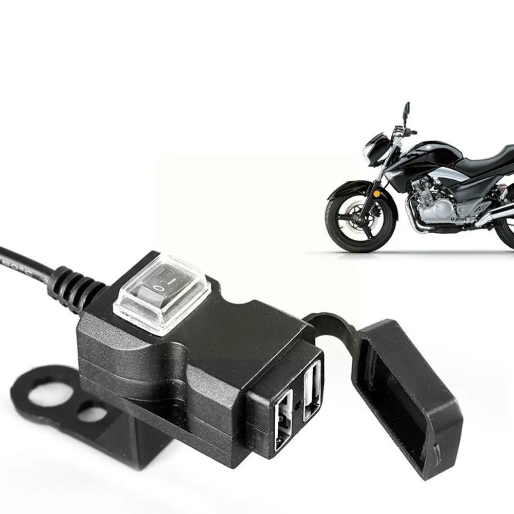 

9v-24v Dual Usb Port Waterproof Motorbike Motorcycle Handlebar Charger Adapter Power Supply Socket For Huawe R0j3
