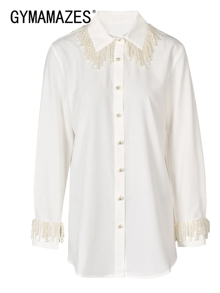 

Женская блузка с отложным воротником и длинным рукавом