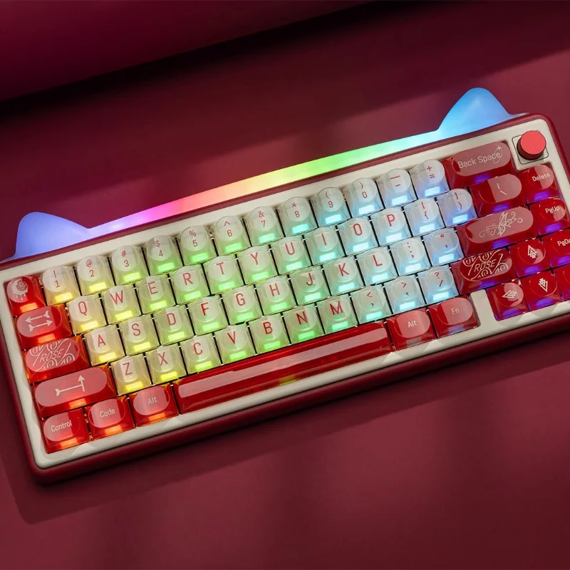 Симпатичная механическая клавиатура Paw65 3 режима горячая замена беспроводная