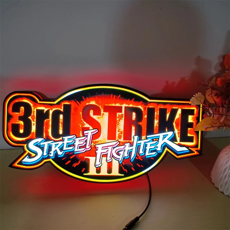 Street Fighter Logo Lightbox Light Sign Custom Wall Decor for Business Shop Hanging 12 Inch Kids Nightlight 3D Print Gift