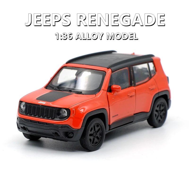 

Модель автомобиля jeeps Renegade SUV из сплава, модель литая металлическая, высокая имитация, открывается на дверь, детский подарок, 1/36