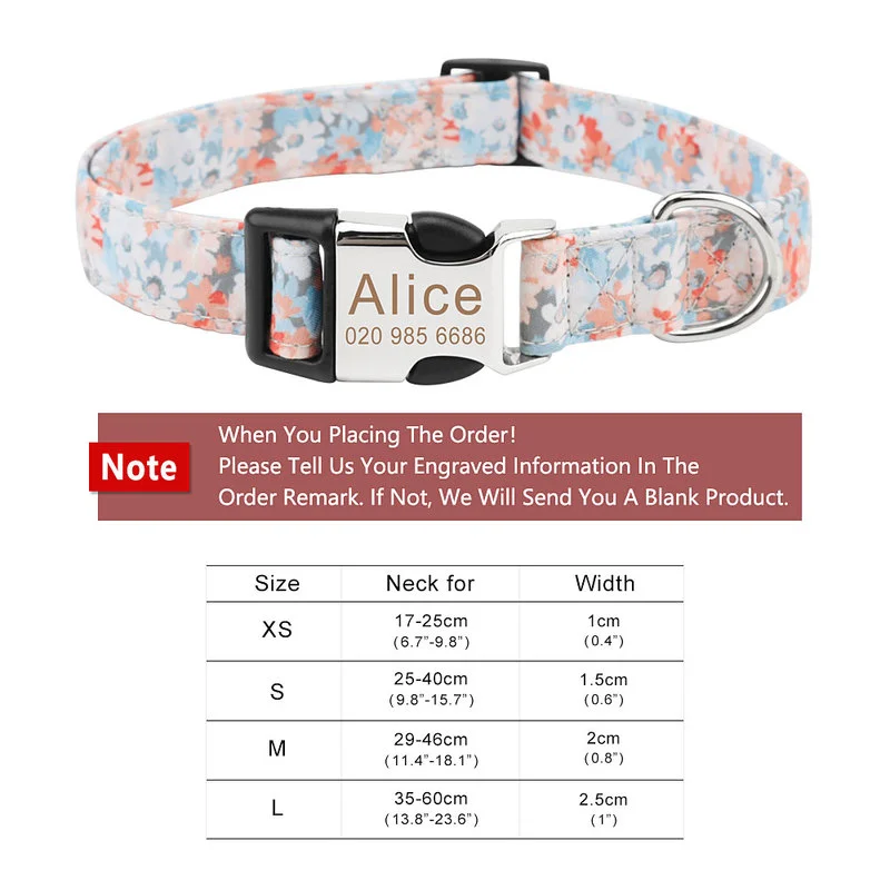 Ошейник для собак и кошек регулируемый ошейник с гравировкой имени большой