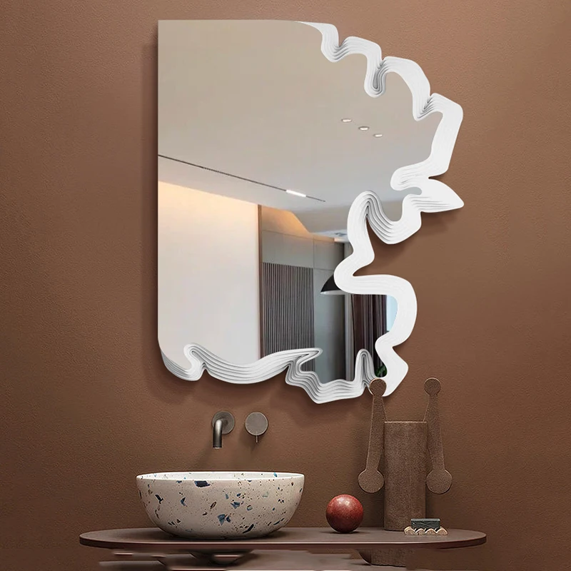 

Настенное зеркало в скандинавском стиле для ванной комнаты, спальни, эстетическое роскошное макраме, подвесное зеркало, туалетный столик, зеркало, домашний декор