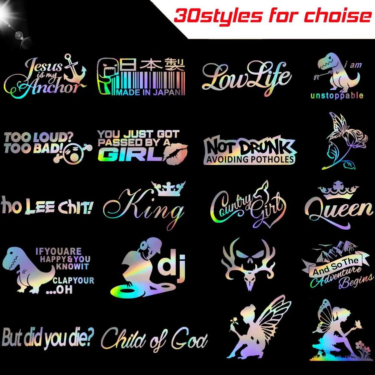 

1 шт. универсальные наклейки на корпус автомобиля, многоцветные Светоотражающие милые наклейки на окна автомобиля, Мультяшные красочные ла...