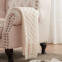 inyahome decorative cream throw blankets for sofa chair bed travel and living room all seasons suitable for women men and kids