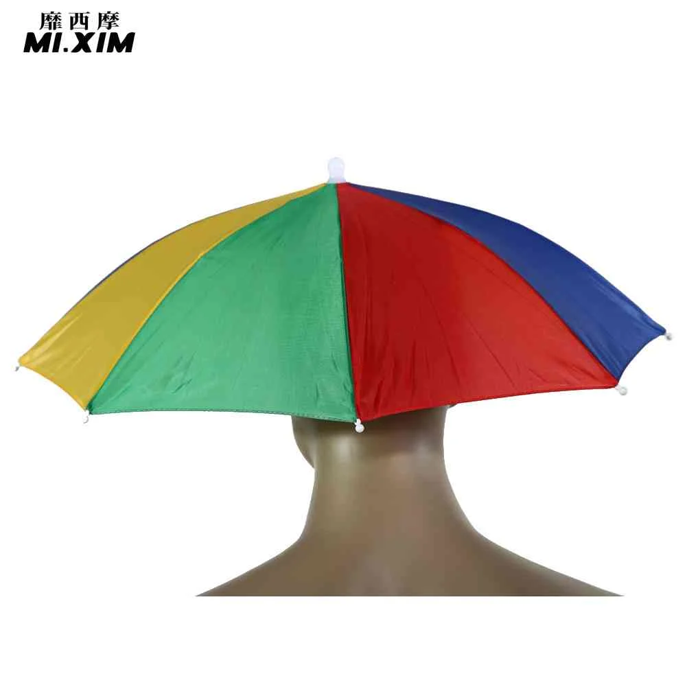 

Foldable Bounce Head Umbrella Hat Golf Outdoor Sun Shade Headwear Fishing Camping Sunscreen Rainproof Cap Pick Tea-leaves Cap