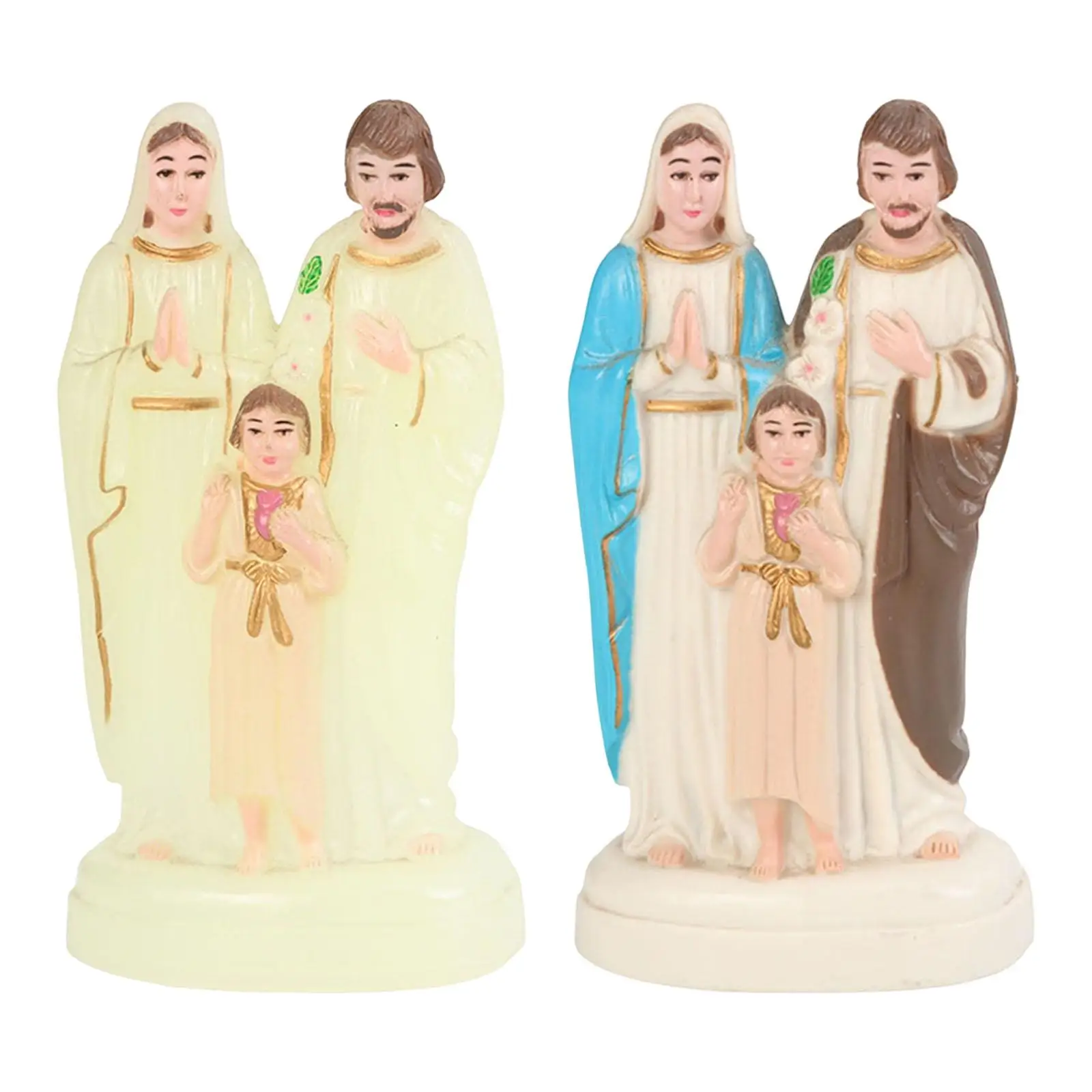 

Holy Family with Child Statue Religious Figurine Christian Catholic Ornament for Desktop