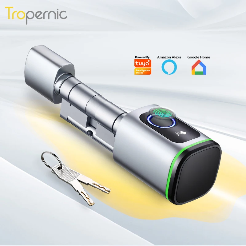 Дешево Дверной смарт-замок Европейский профиль без ключа, электронный центральный замок с дистанционным управлением через приложение, с дактилос...