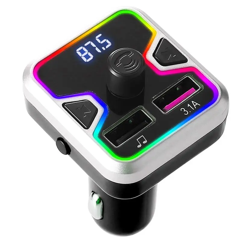 PIXLINK Quick Charge RGB Car Blue tooth 5.0 Handsfree Car Kit Fm Transmitter