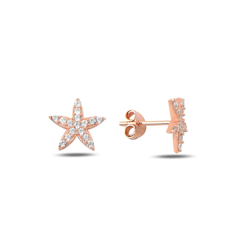 

Silver 925 Sterling Zircon Starfish Earrings