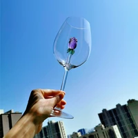 creative crystal glass cup rose decor goblet clearly wine champagne glasses cocktail bar party hotel drinkware