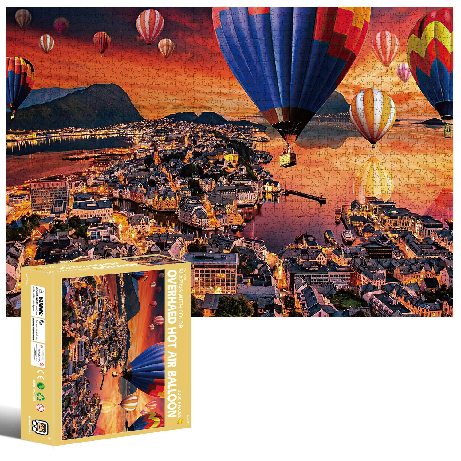 

Special Shaped Puzzle 2000 Pieces Top Quality Hot Sale Brand New Overhead Hot Air Balloon Challenge Jigsaw Brain Game Toy
