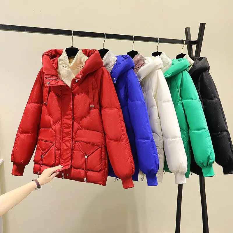 2023 New Winter Women Mig-long Parkas Casual Fashion Jackets Thick Warm Hooded Coat Female Outwear Korean Style Karkas C25